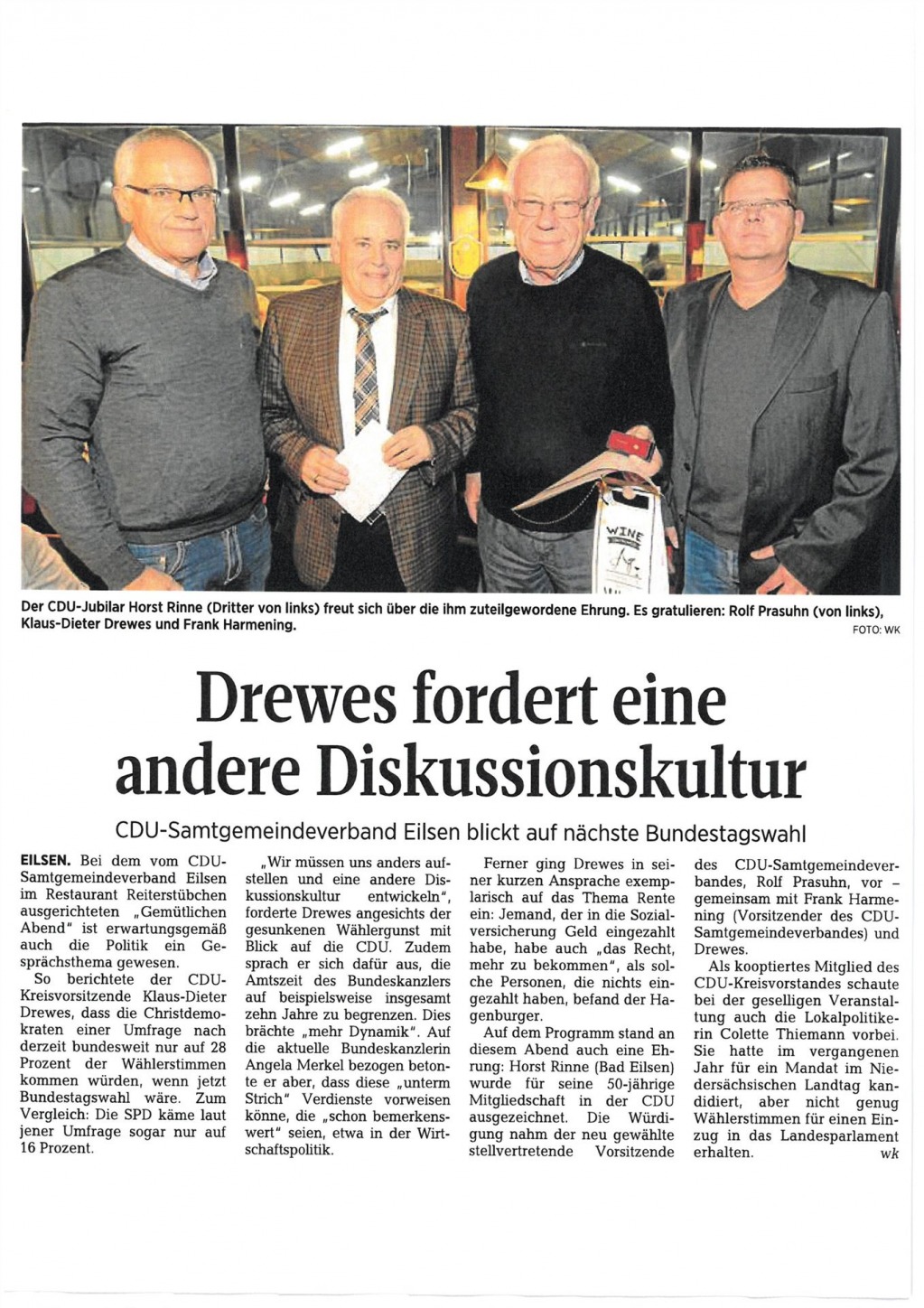 Mit freundlicher Genehmigung: Schaumburger Zeitung, Schaumburg-Lippische Landeszeitung