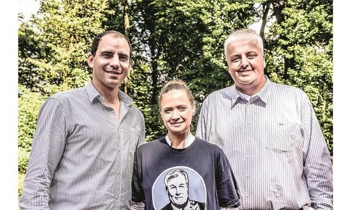 Zwei sind im Wahlkampfmodus (von links): Maik Beermann, Colette Thiemann und Burkhard Balz. Quelle: JP